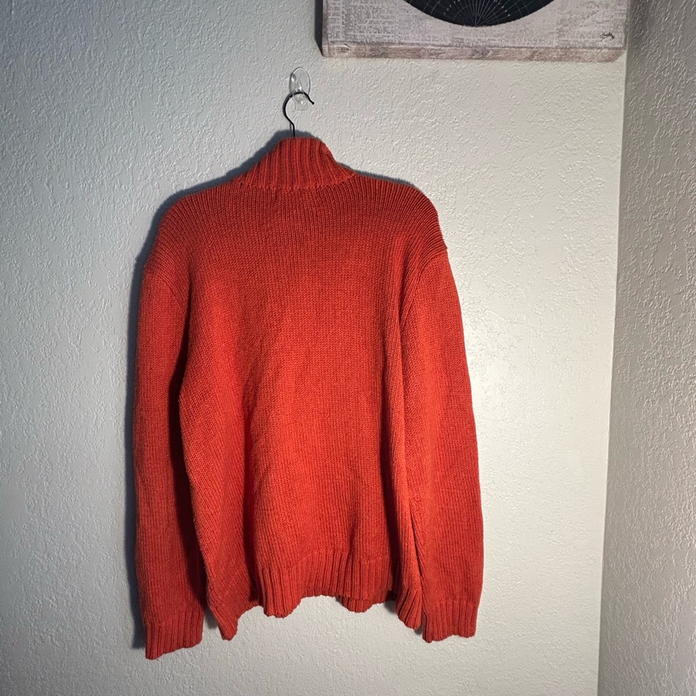 Polo Ralph Lauren Men's Orange Zip Up Pullover Size XL - Picture 3 of 5